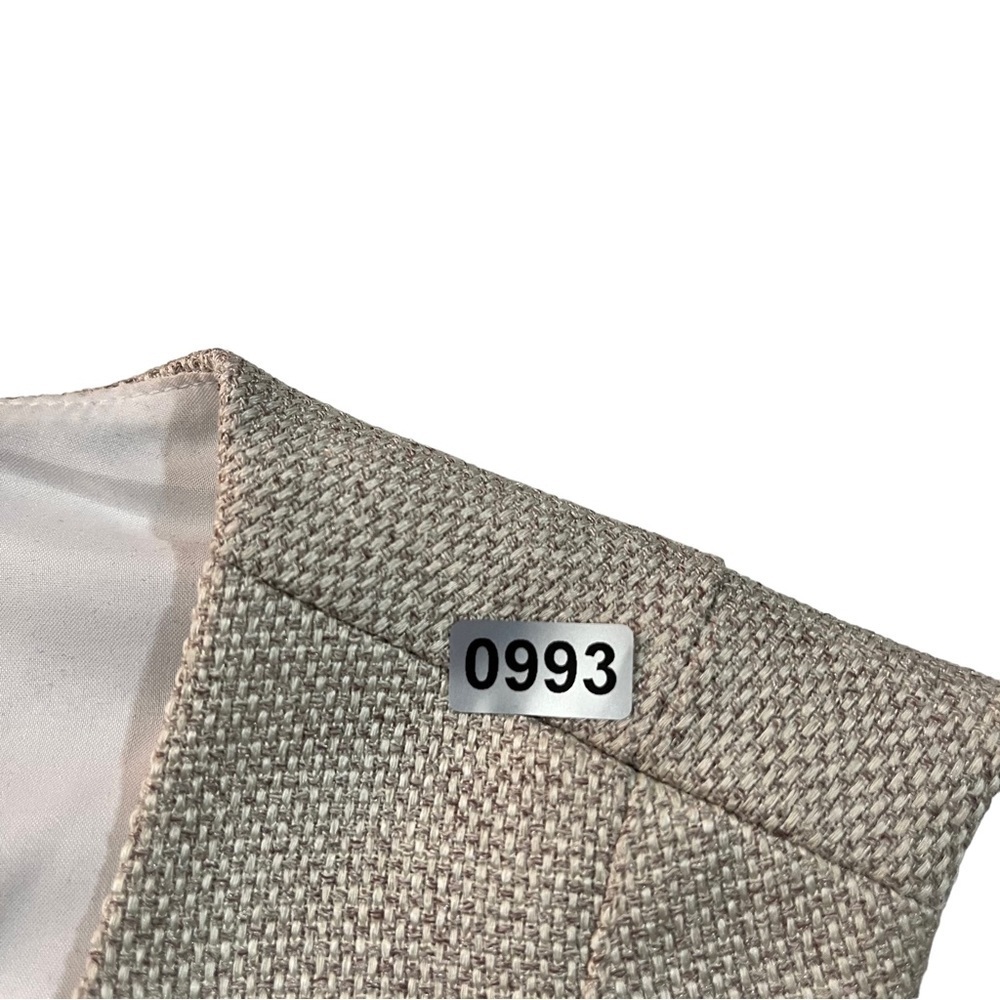 White House Black Market Beige Neutral Tweed Bodice Top Sz 4 Peplum Hem Full Zip - Picture 15 of 15